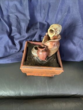Handcrafted Brown Ceramic Tabletop Fountain - Home Art